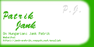 patrik jank business card